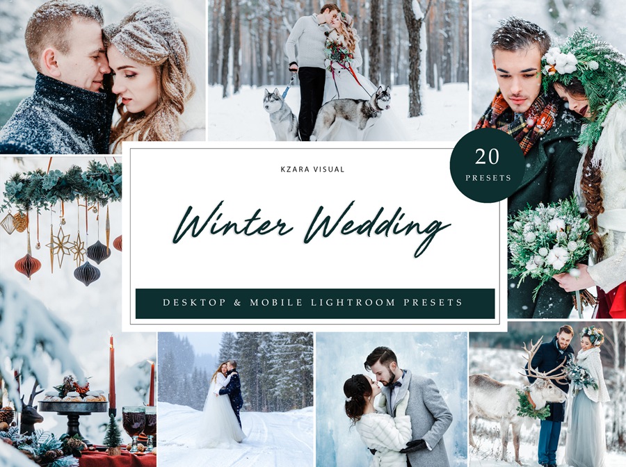 LR/PS预设-冬季电影婚礼人像Lightroom预设 Lightroom Presets – Winter Wedding 插件预设 sucaiwan.com