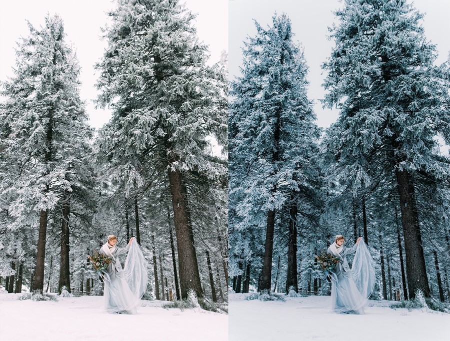 LR/PS预设-冬季电影婚礼人像Lightroom预设 Lightroom Presets – Winter Wedding 插件预设 sucaiwan.com
