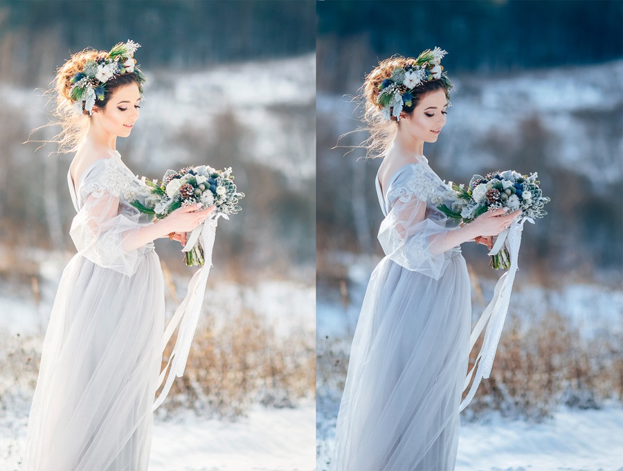 LR/PS预设-冬季电影婚礼人像Lightroom预设 Lightroom Presets – Winter Wedding 插件预设 sucaiwan.com