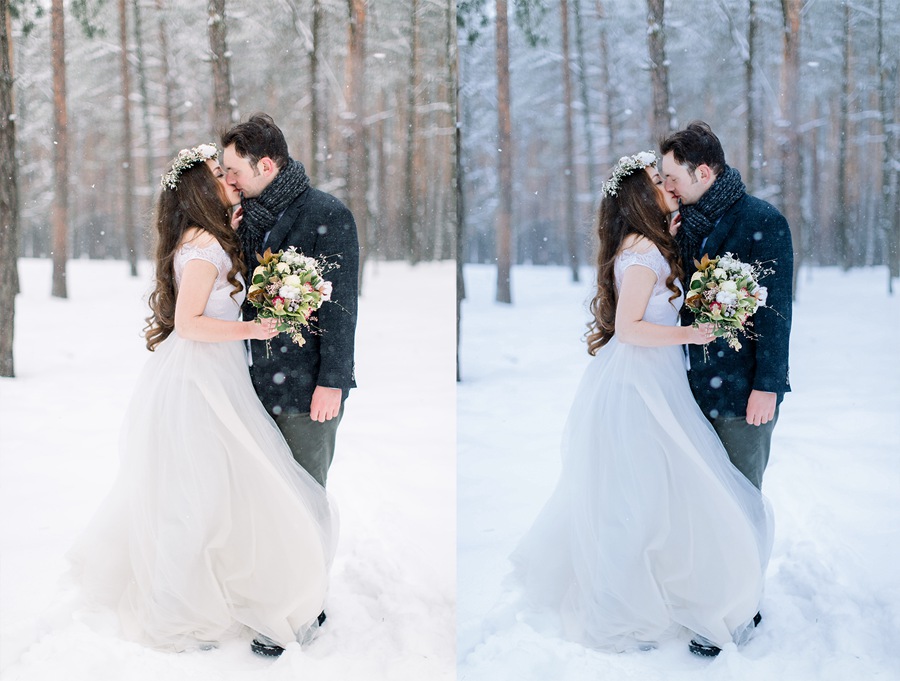 LR/PS预设-冬季电影婚礼人像Lightroom预设 Lightroom Presets – Winter Wedding 插件预设 sucaiwan.com