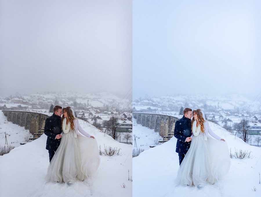 LR/PS预设-冬季电影婚礼人像Lightroom预设 Lightroom Presets – Winter Wedding 插件预设 sucaiwan.com
