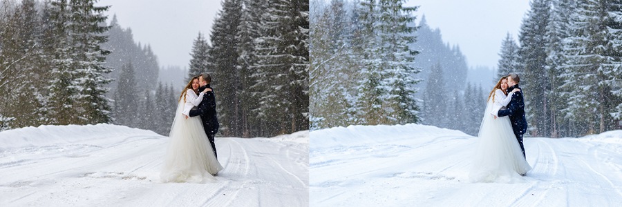 LR/PS预设-冬季电影婚礼人像Lightroom预设 Lightroom Presets – Winter Wedding 插件预设 sucaiwan.com
