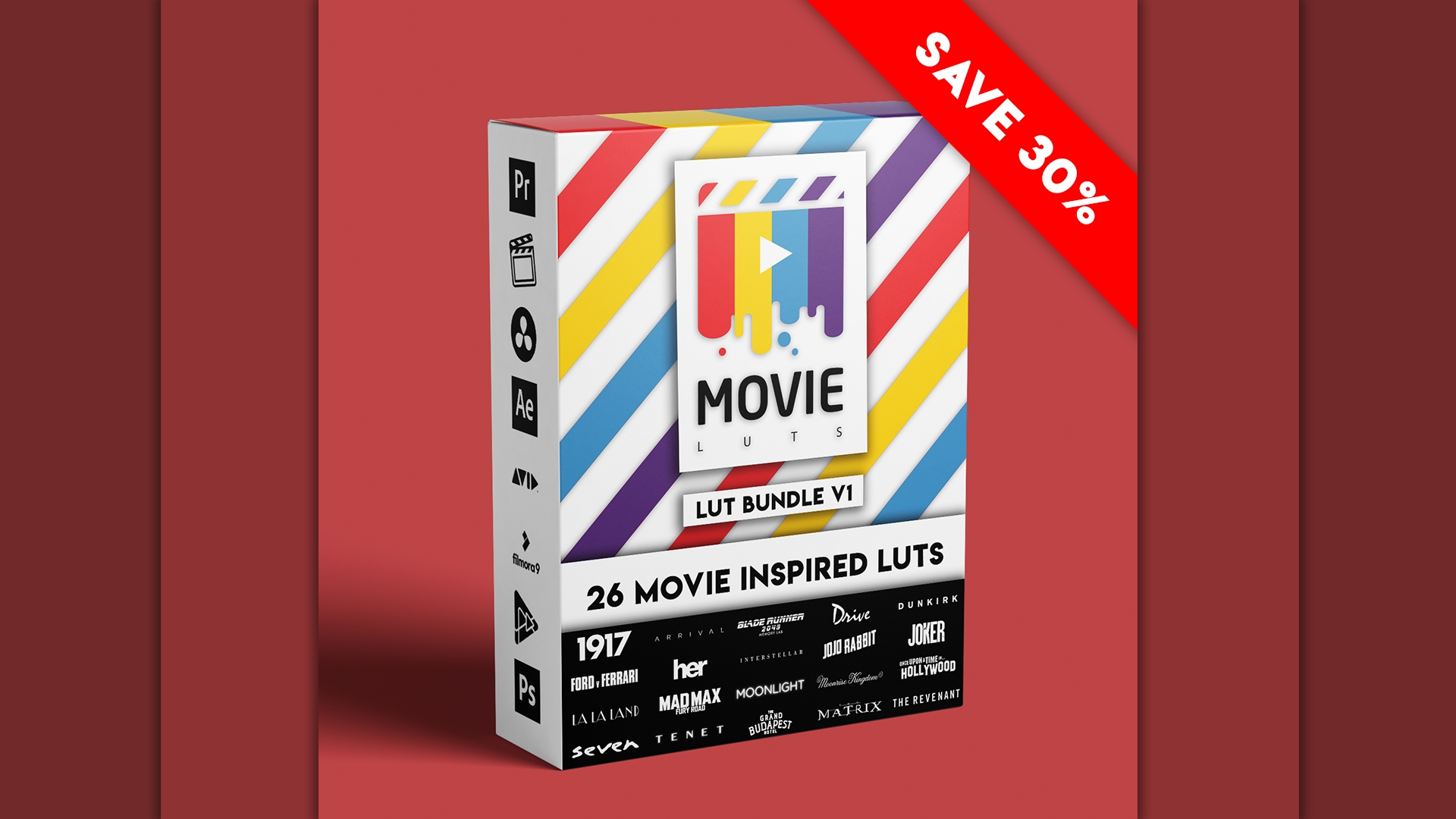 Movie LUTs Bundle V1 26部好莱坞电影外观 LUT捆绑包套装 插件预设 sucaiwan.com