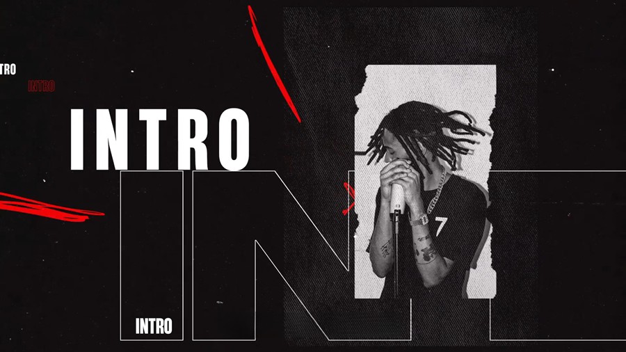 复古时尚摇滚说唱音乐视频开场片头 流行排版、手绘涂鸦、撕纸、粗糙纹理 AE模板 + 视频同款音乐曲目BGM赠送 影视音频 sucaiwan.com