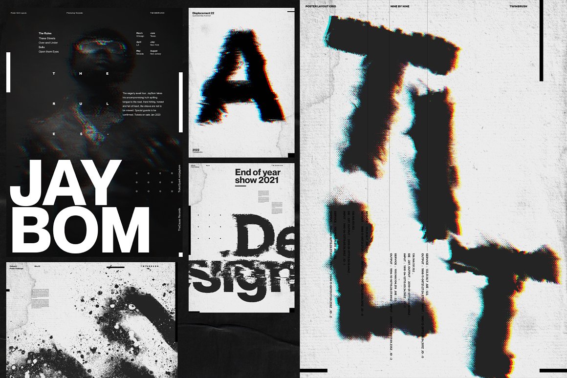 TWINBRUSH 水墨中国风视觉美学纸张肌理纹理置换失真故障风海报PSD创作者样机模板 Ultimate Distortion Poster Creator 样机素材 第8张-素材湾丨精选海外优质设计素材资源 TWINBRUSH 水墨中国风视觉美学纸张肌理纹理置换失真故障风海报PSD创作者样机模板 Ultimate Distortion Poster Creator 样机素材 sucaiwan.com