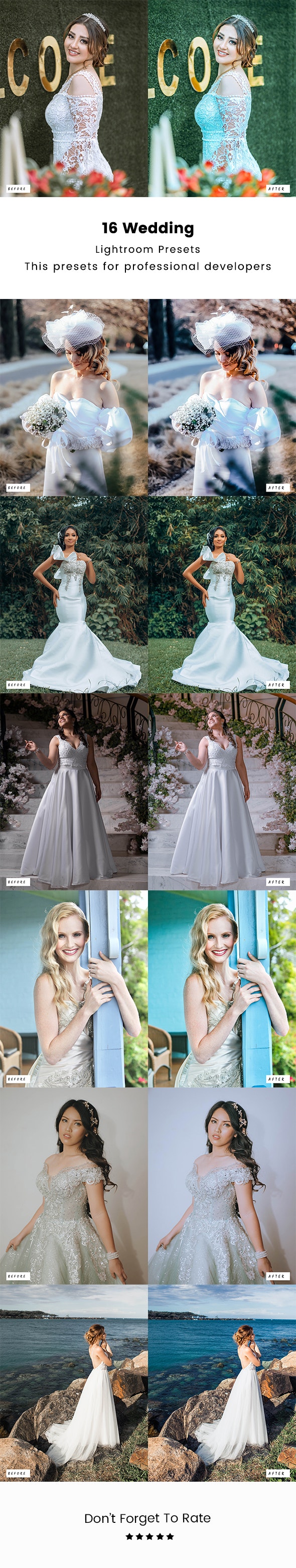 LR/PS预设-明亮通透婚礼人像Lightroom预设 Wedding Lightroom Presets 插件预设 第2张-素材湾丨精选海外优质设计素材资源 LR/PS预设-明亮通透婚礼人像Lightroom预设 Wedding Lightroom Presets 插件预设 sucaiwan.com