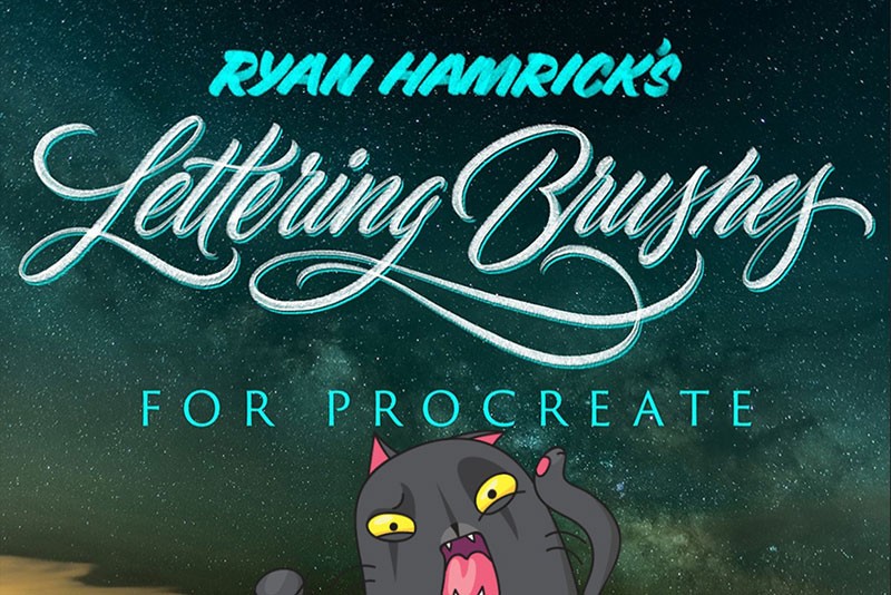 14个创意板写艺术字Procreate笔刷 笔刷资源 sucaiwan.com