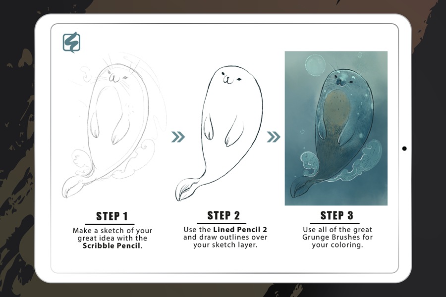 38个素描铅笔和粗糙纹理Procreate笔刷套装 , sucaiwan.com