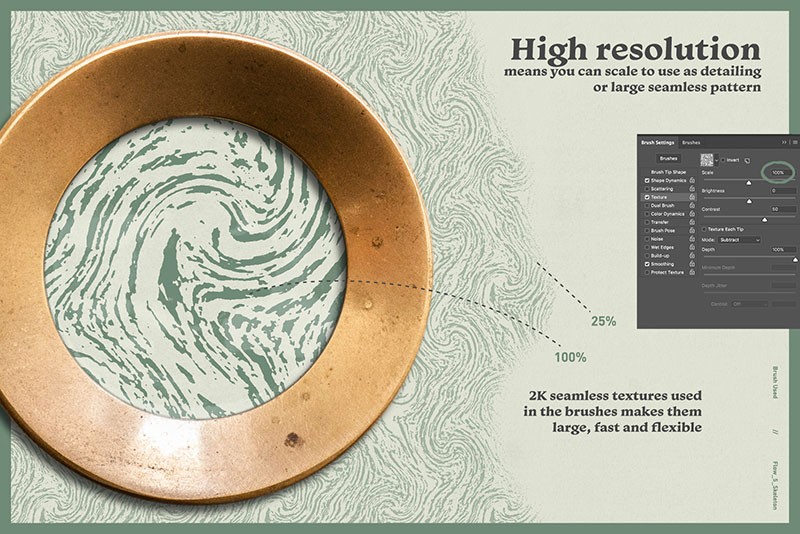 70+独特的有机无缝图案PS笔刷 , sucaiwan.com