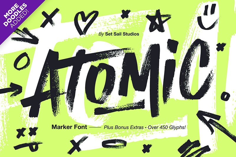 Atomic马克笔英文涂鸦字体 设计素材 第1张-素材湾丨精选海外优质设计素材资源 Atomic马克笔英文涂鸦字体 设计素材 sucaiwan.com