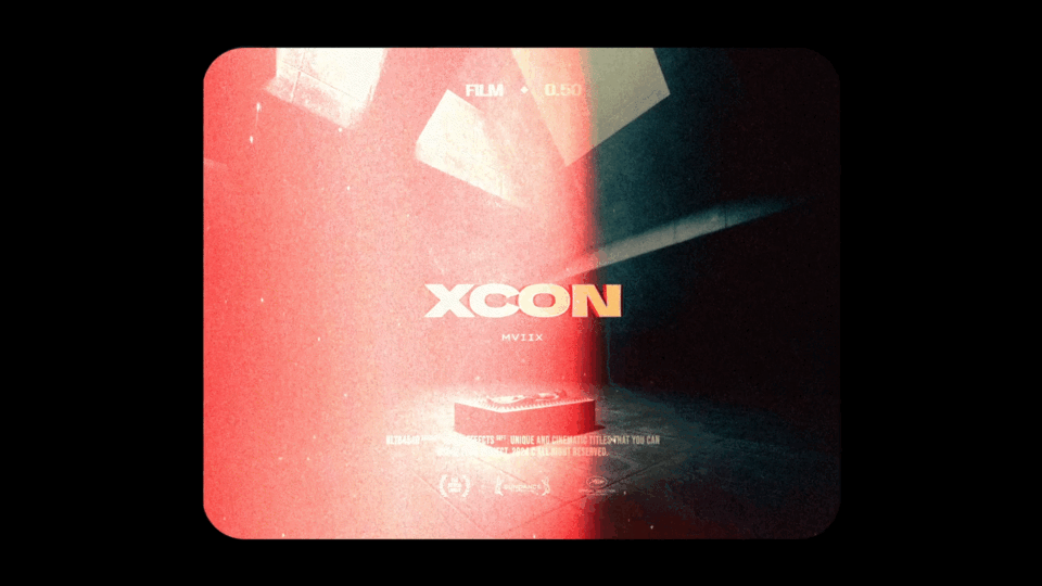 AE模板：复古噪点电影90年代海报电影旧胶片半色调漏光标题 , sucaiwan.com