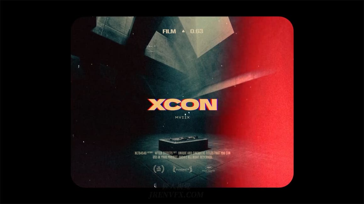 AE模板：复古噪点电影90年代海报电影旧胶片半色调漏光标题 , sucaiwan.com