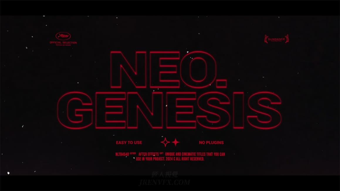 AE模板：复古噪点电影90年代海报电影旧胶片半色调漏光标题 , sucaiwan.com