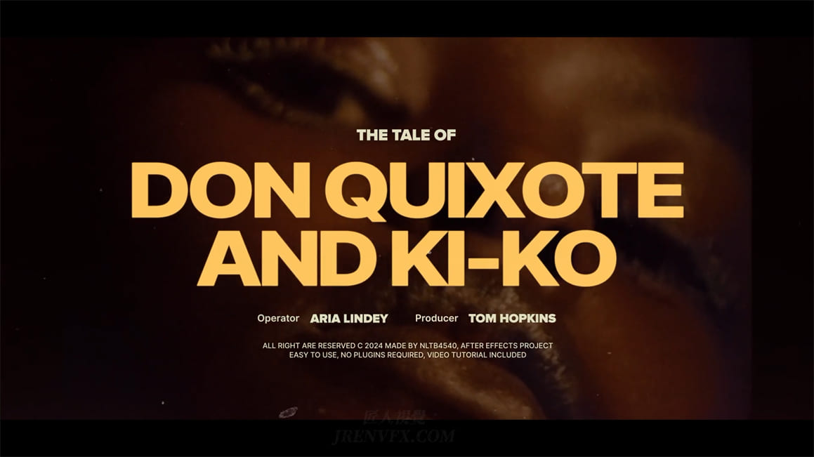 AE模板：复古噪点电影90年代海报电影旧胶片半色调漏光标题 , sucaiwan.com