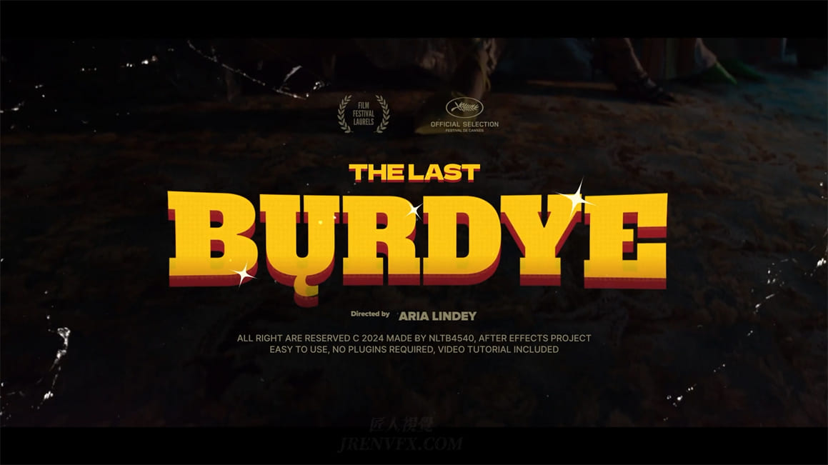 AE模板：复古噪点电影90年代海报电影旧胶片半色调漏光标题 , sucaiwan.com