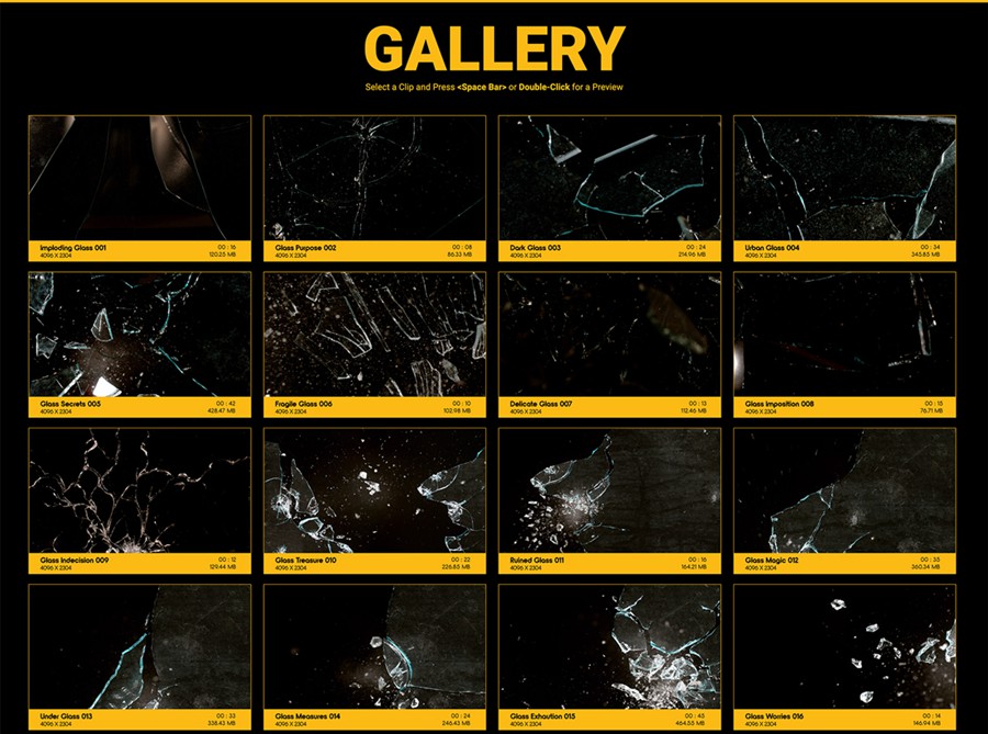 BusyBoxx 184个4K玻璃撞击炸裂破碎动画叠加视频素材 Glass Breaks , sucaiwan.com