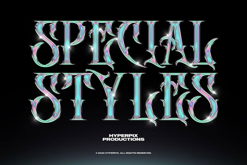 镭射光炫彩文本PS样式 插件预设 sucaiwan.com