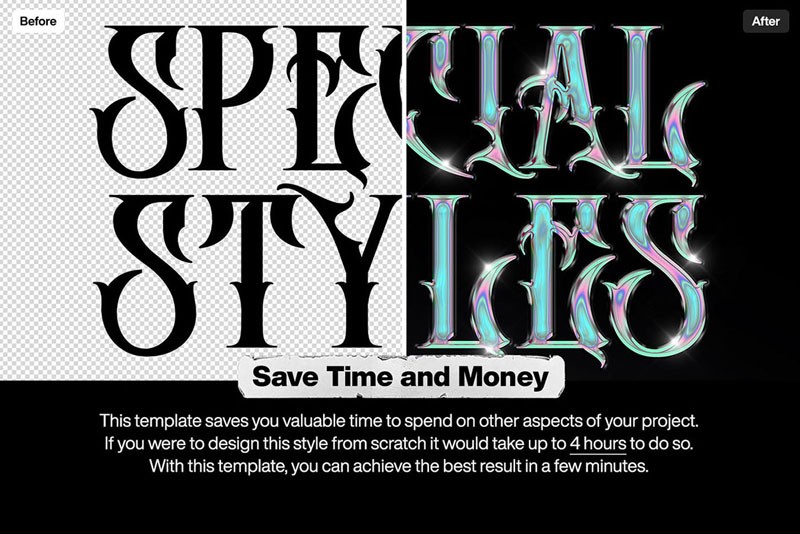 镭射光炫彩文本PS样式 插件预设 sucaiwan.com