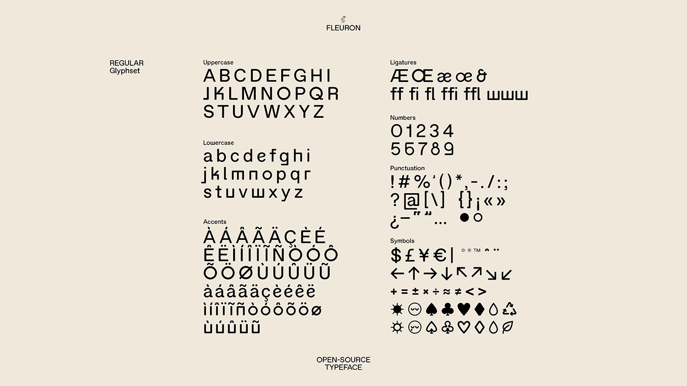 Fleuron花卉图形英文装饰字体，免费可商用 设计素材 sucaiwan.com