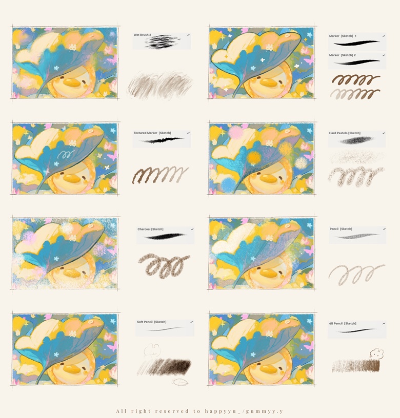 25个儿童绘本卡通插画Procreate笔刷 , sucaiwan.com