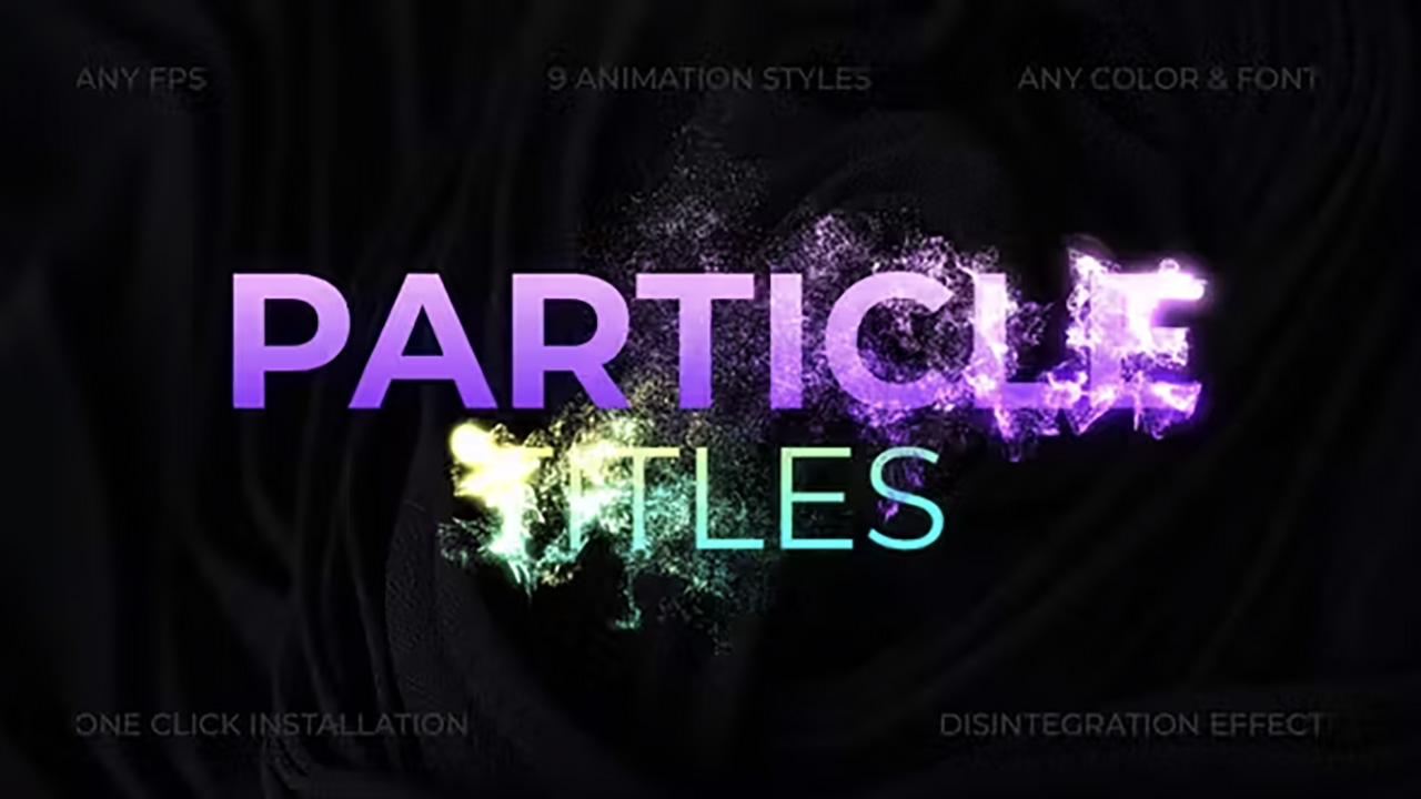 达芬奇预设：9个发光粒子溶解分解电影标题效果 Particle Dissolve Titles 插件预设 sucaiwan.com