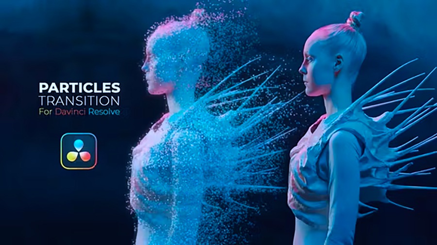 酷炫粒子时尚电影转场过渡视频效果达芬奇预设 Particles Transition 插件预设 sucaiwan.com