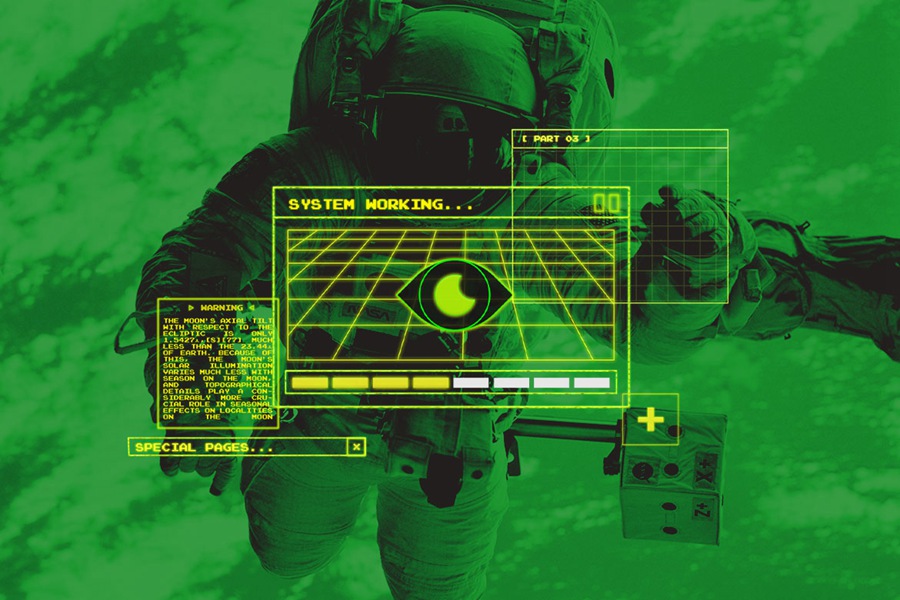 54个未来主义游戏电影数字图形复古潮流赛博宇宙飞船HUD科技元素 Retro Spaceship HUD 图片素材 sucaiwan.com