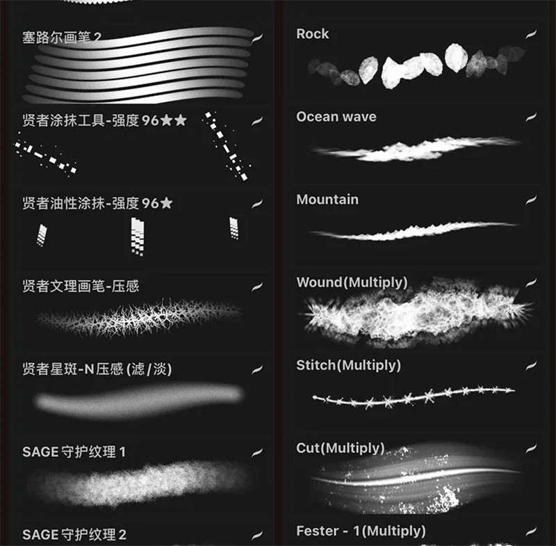 300+人物角色厚涂人像头发勾线PS和Procreate笔刷集合 , sucaiwan.com