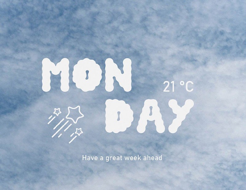 Daydreaming云朵装饰英文字体，免费可商用 设计素材 sucaiwan.com