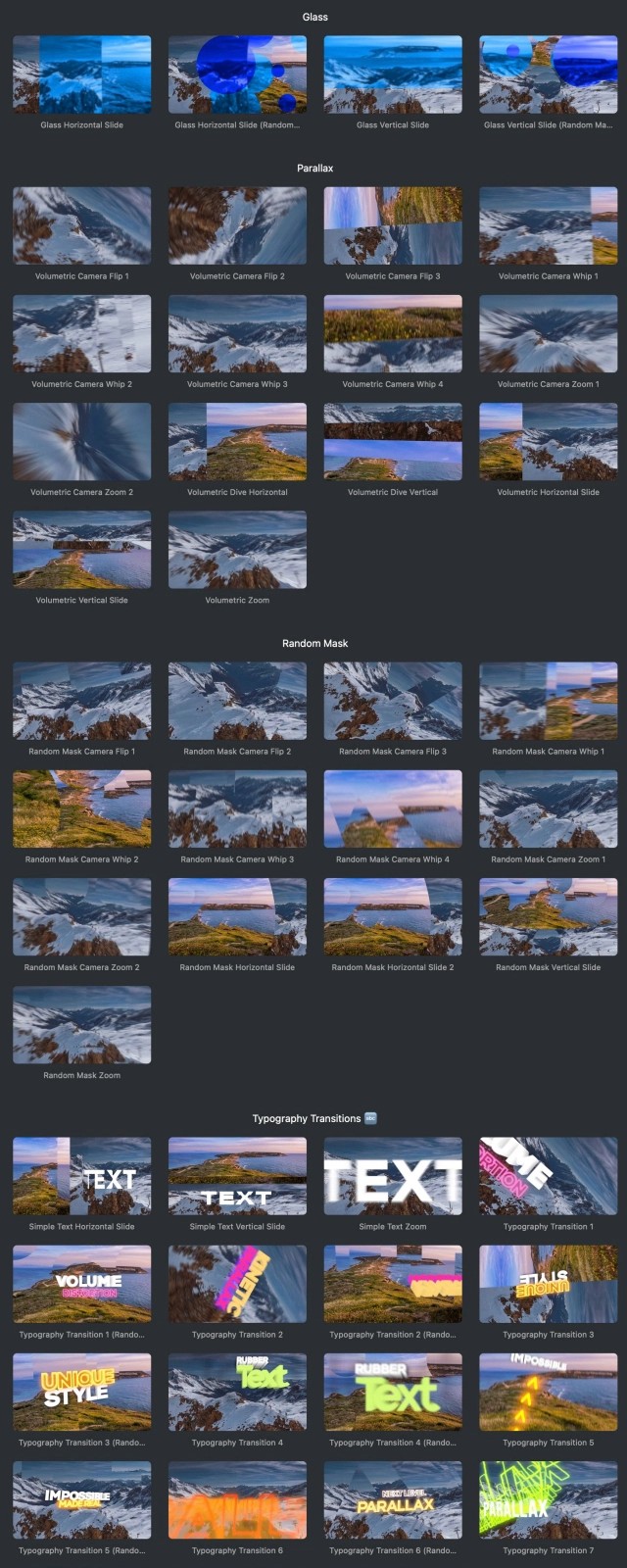 FCPX插件-50种动感摄像机空间位移三维视差相机位移炫酷转场 带标题转场预设 Volumetric Transitions , sucaiwan.com