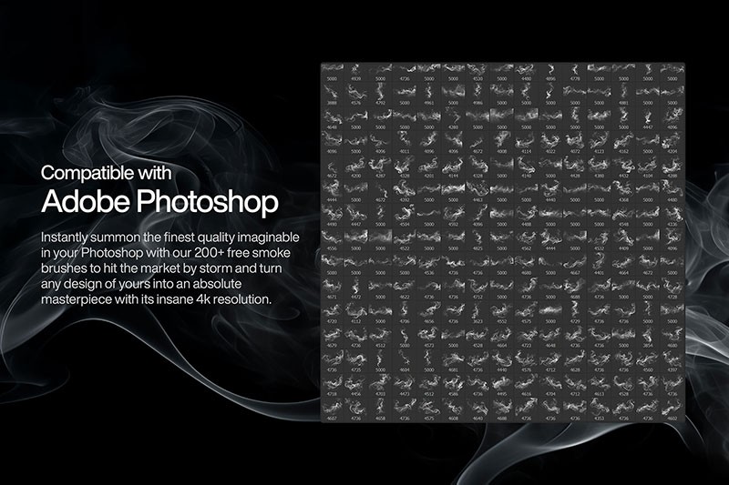 200+高清烟雾效果Photoshop笔刷 笔刷资源 sucaiwan.com