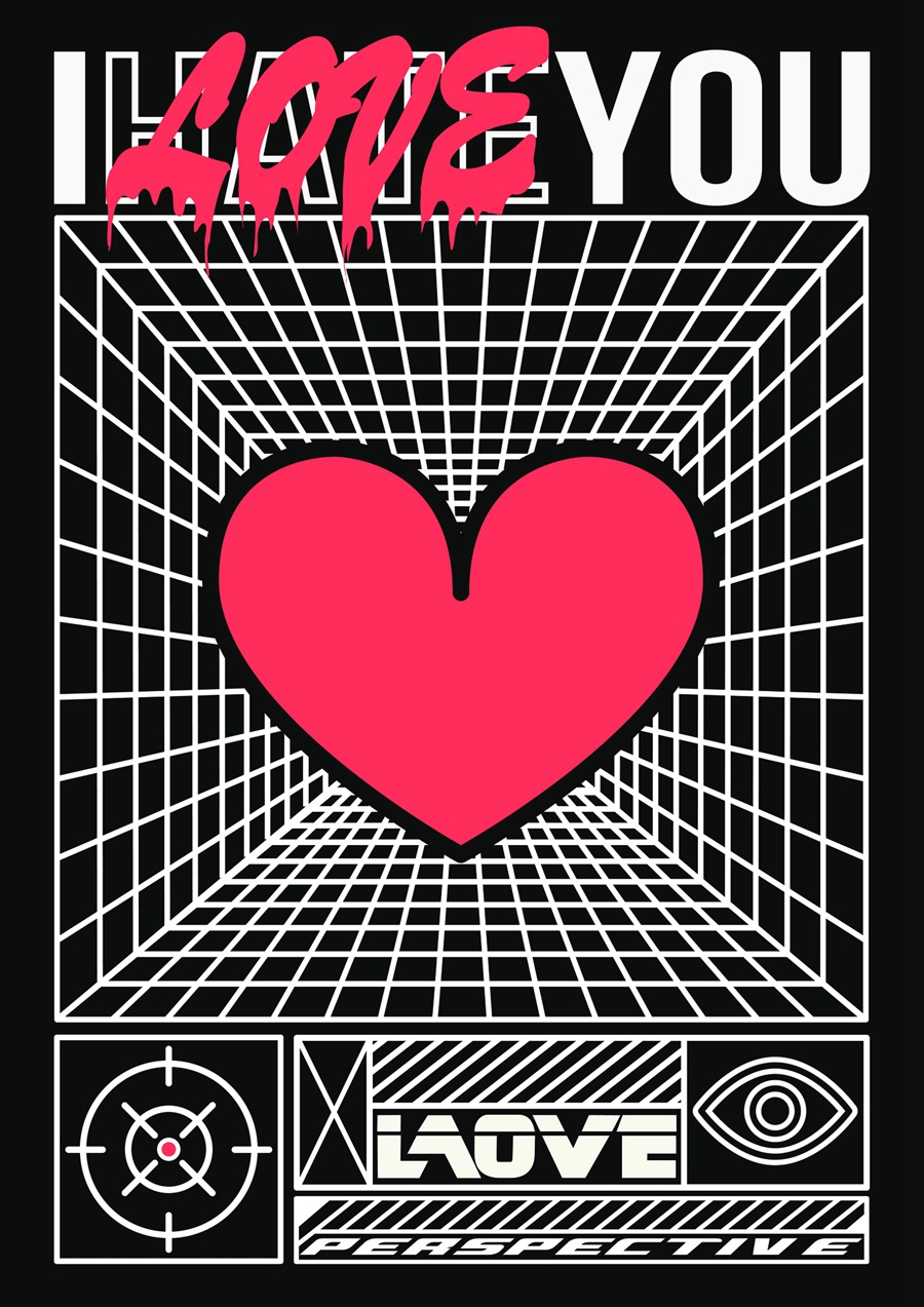 潮流酸性赛博朋克抽象艺术潮牌服装印花海报模板AI矢量设计素材 图片素材 sucaiwan.com