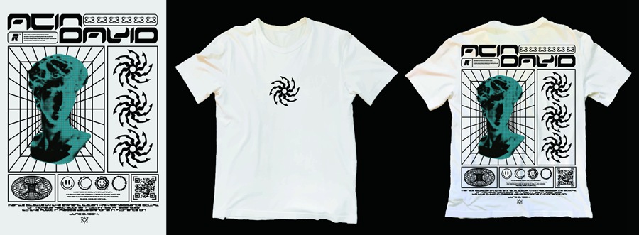 潮流酸性赛博朋克抽象艺术潮牌服装印花海报模板AI矢量设计素材 图片素材 sucaiwan.com