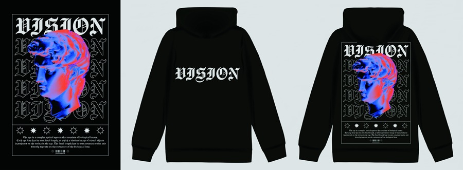 潮流酸性赛博朋克抽象艺术潮牌服装印花海报模板AI矢量设计素材 图片素材 sucaiwan.com