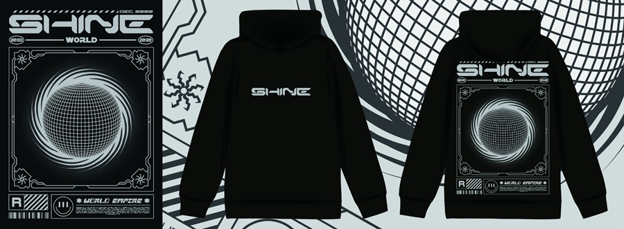 潮流酸性赛博朋克抽象艺术潮牌服装印花海报模板AI矢量设计素材 图片素材 sucaiwan.com