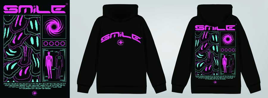 潮流酸性赛博朋克抽象艺术潮牌服装印花海报模板AI矢量设计素材 图片素材 sucaiwan.com