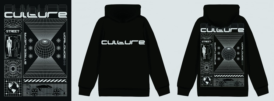 潮流酸性赛博朋克抽象艺术潮牌服装印花海报模板AI矢量设计素材 图片素材 sucaiwan.com