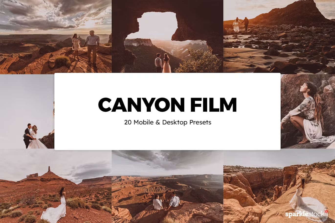 峡谷怀旧温暖红色摄影后期Lightroom预设及电影调色LUT预设 20 Canyon Film Lightroom Presets & LUTs 插件预设 sucaiwan.com