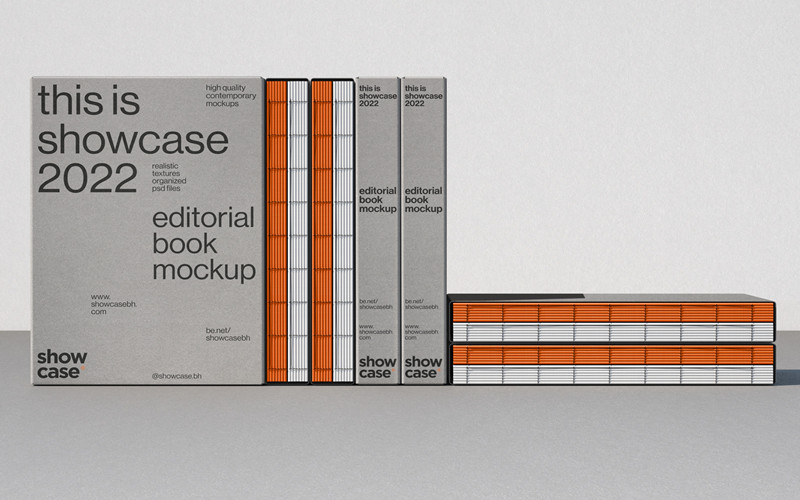 裸脊方背直棱书精装线装书籍展示样机古籍画册PSD贴图设计素材 样机素材 sucaiwan.com