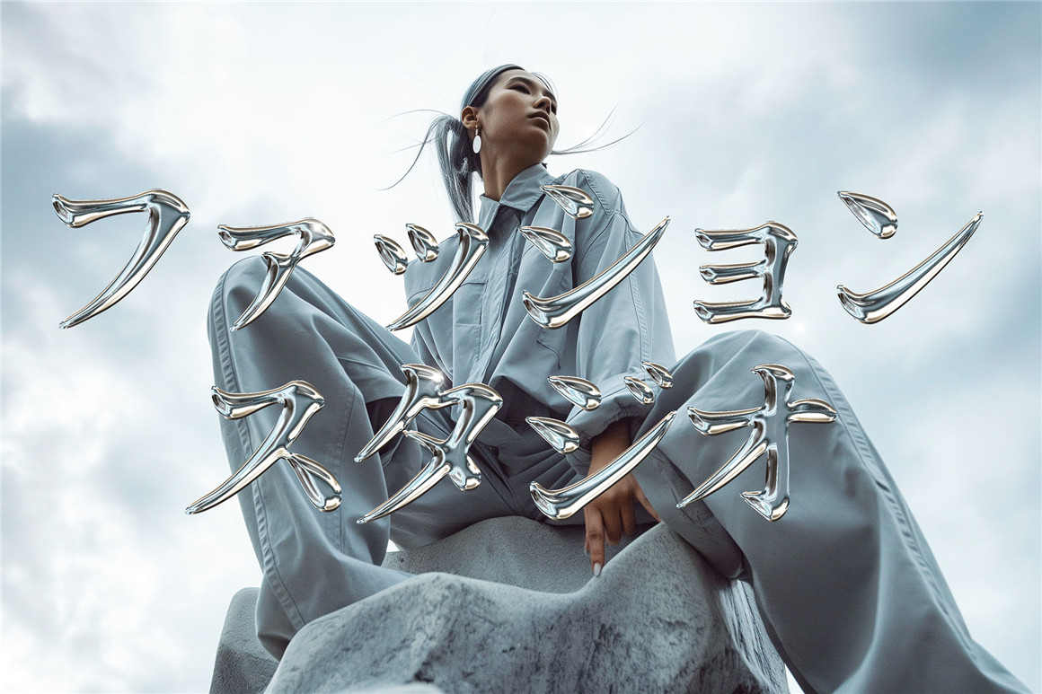 逼真金属酸性镀铬光泽3D立体图形抽象艺术PSD模板 Realistic Metal Chrome Text Effect Vol.9 图片素材 sucaiwan.com