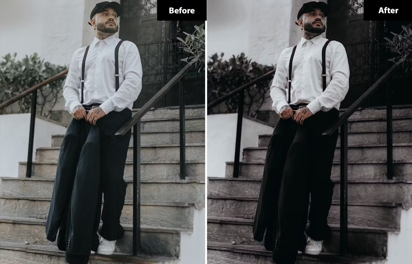 暗红黑色人像街拍摄影后期调色Lightroom预设 6 Boysenberry Lightroom- und Photoshop-Voreinstellungen 插件预设 sucaiwan.com