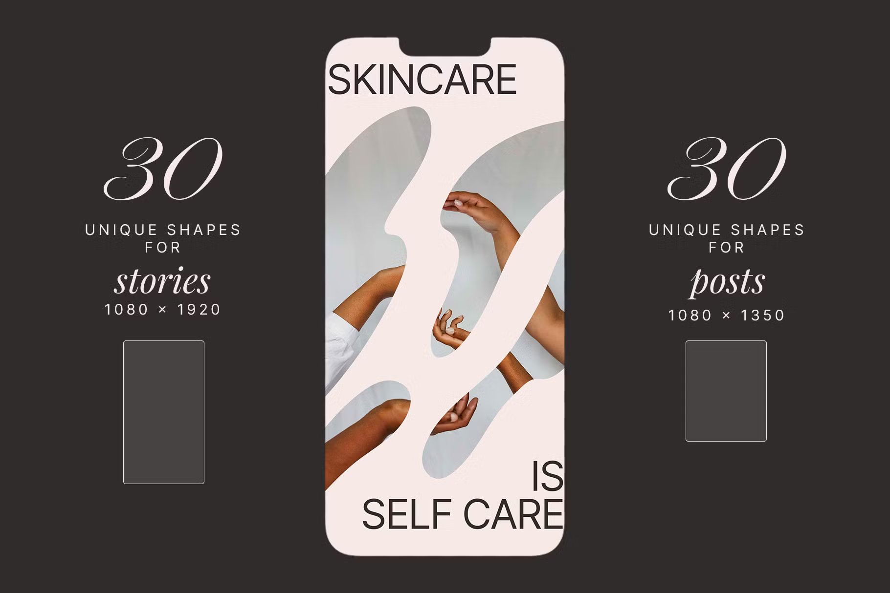 现代时尚形状镂空巴布亚新几内亚AI矢量/PNG社交媒体设计图形 Organic masks templates 图片素材 sucaiwan.com