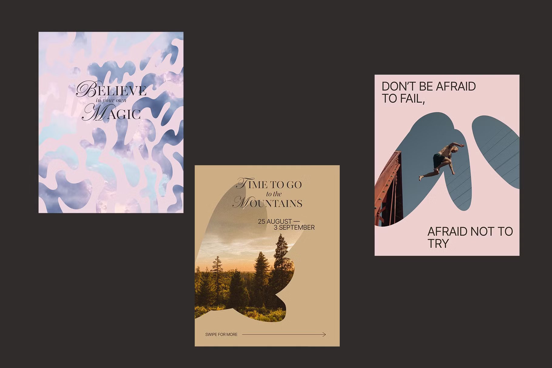 现代时尚形状镂空巴布亚新几内亚AI矢量/PNG社交媒体设计图形 Organic masks templates 图片素材 sucaiwan.com