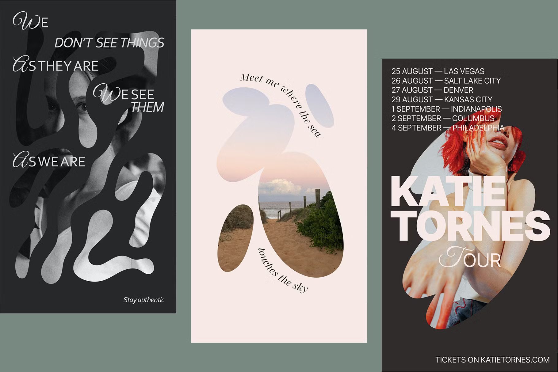 现代时尚形状镂空巴布亚新几内亚AI矢量/PNG社交媒体设计图形 Organic masks templates 图片素材 sucaiwan.com