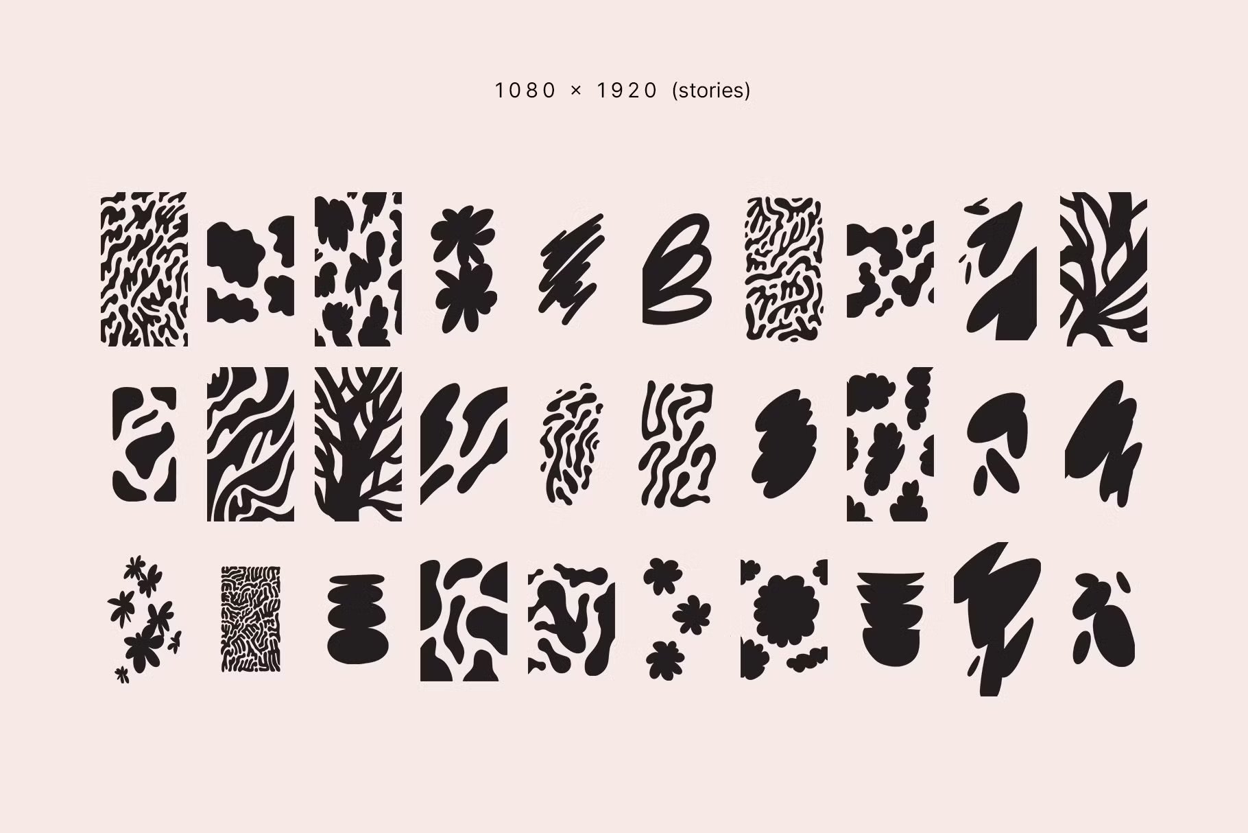 现代时尚形状镂空巴布亚新几内亚AI矢量/PNG社交媒体设计图形 Organic masks templates 图片素材 sucaiwan.com