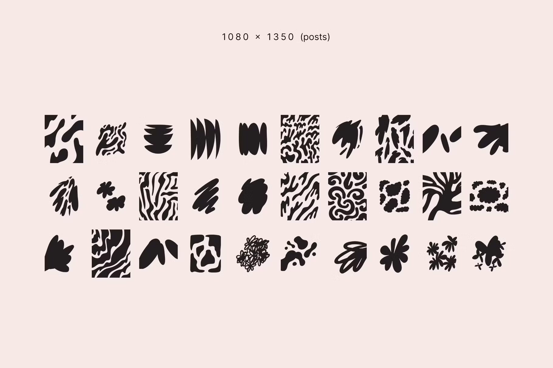 现代时尚形状镂空巴布亚新几内亚AI矢量/PNG社交媒体设计图形 Organic masks templates 图片素材 sucaiwan.com