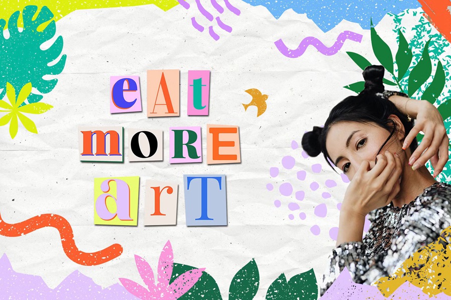 时尚彩色手绘剪贴画纸质信件海报无缝图案字母阿拉伯数字社交媒体拼贴/幼儿园/服装纺织/产品包装/手机壳/AI矢量PNG设计图形 Masterpiece collage creator , sucaiwan.com