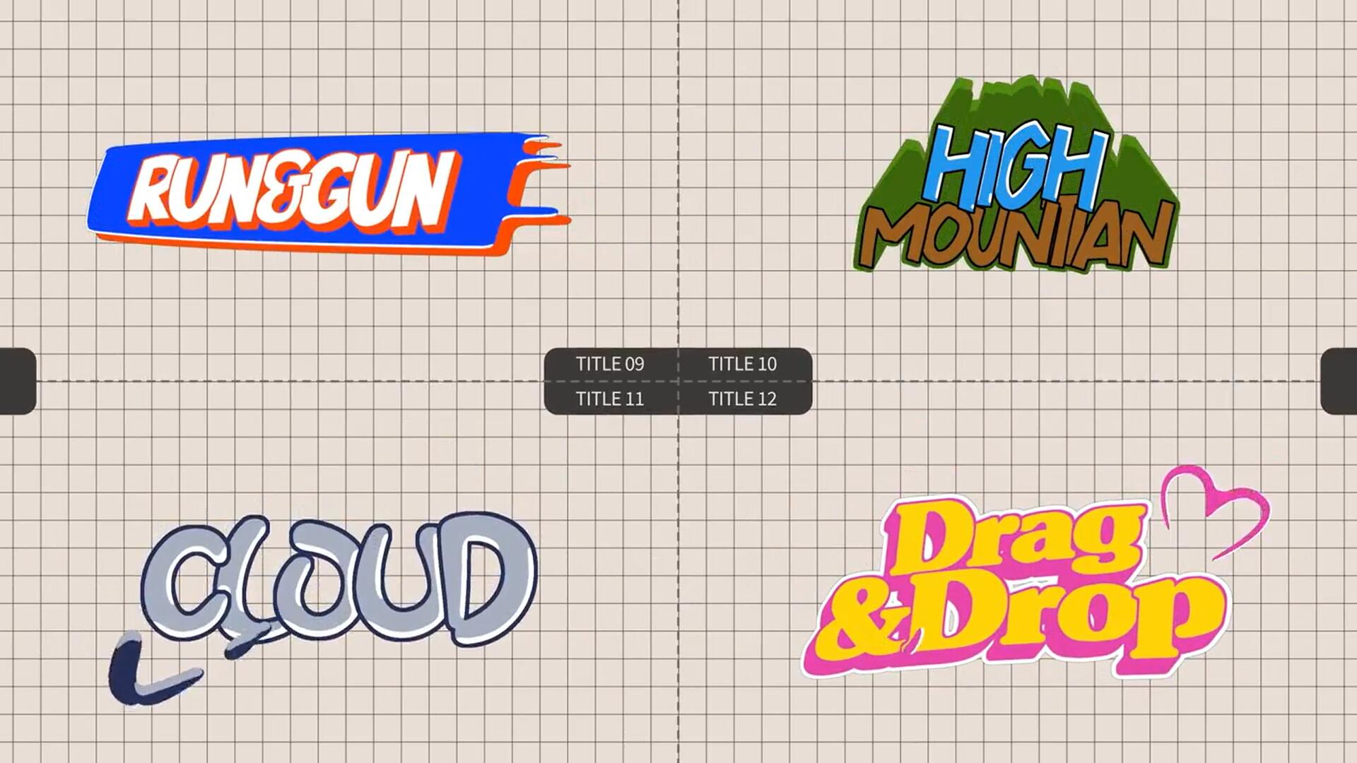 FCPX插件：12个复古时髦二维卡通综艺花字气泡贴纸标题动画 , sucaiwan.com