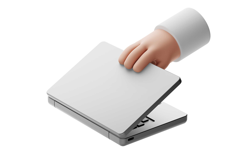 极简3D卡通趣味手持电脑笔记本电子设备产品展示PSD样机素材模板 样机素材 sucaiwan.com