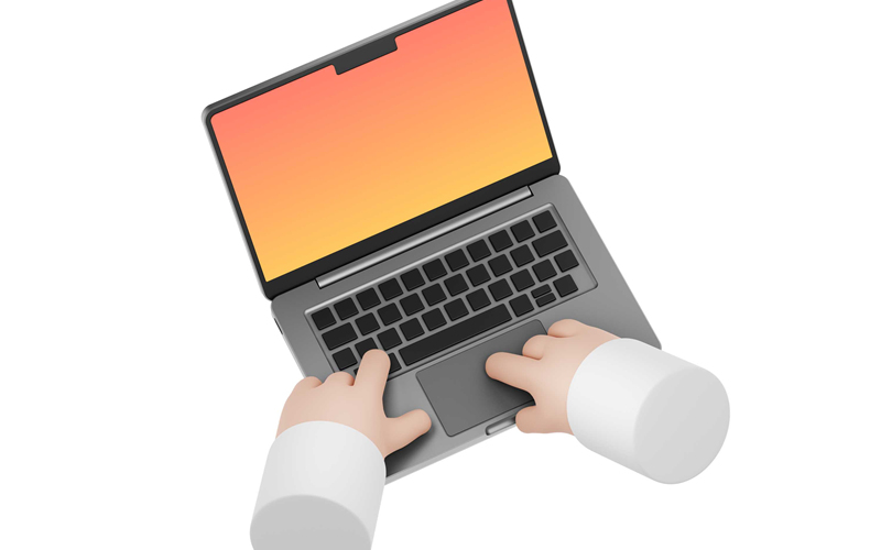 极简3D卡通趣味手持电脑笔记本电子设备产品展示PSD样机素材模板 样机素材 sucaiwan.com